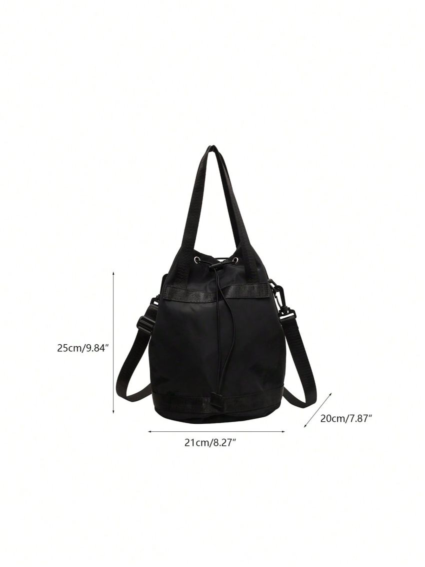 Polyester Bucket Bag Drawstring Design Adjustable Strap