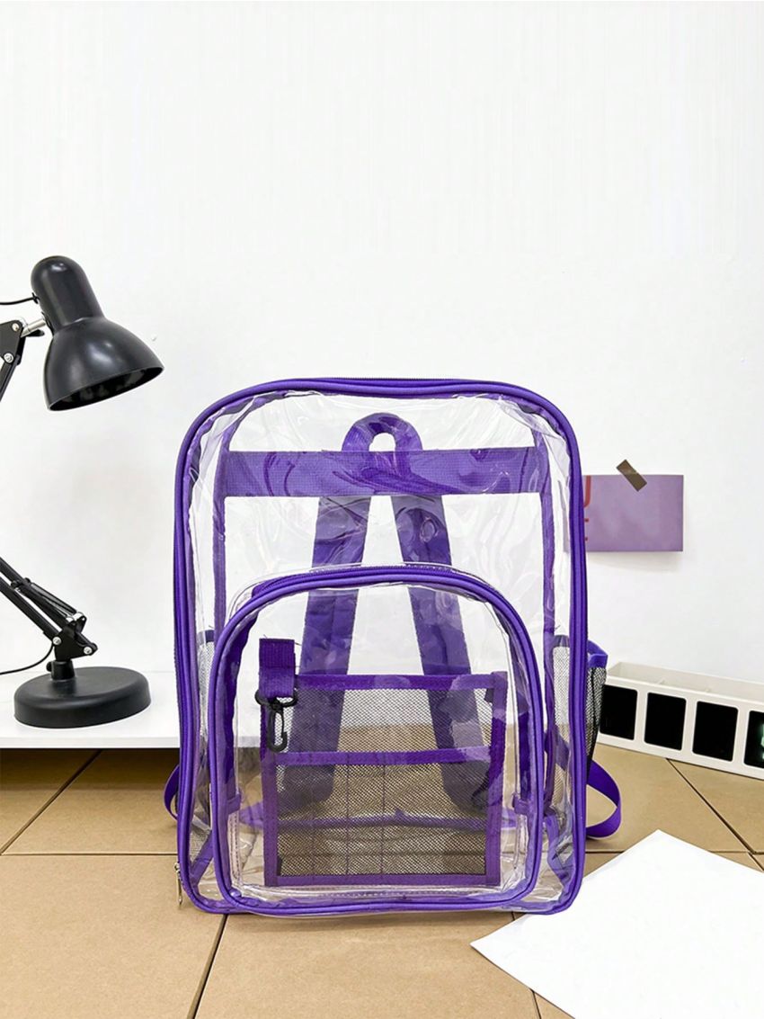 Fashionable Backpack Transparent Clear Large School Bag For School Work Stadium Security Travel Sporting Clear Bag