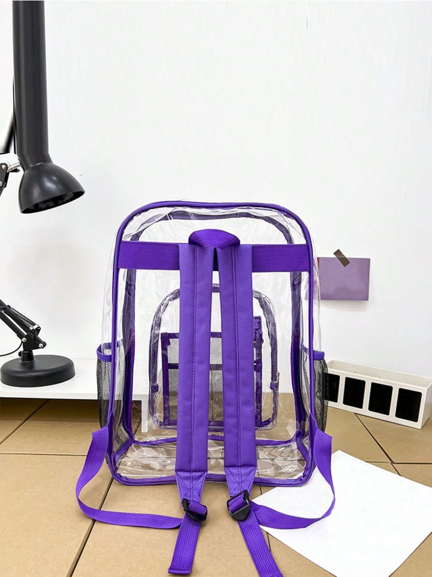 Fashionable Backpack Transparent Clear Large School Bag For School Work Stadium Security Travel Sporting Clear Bag