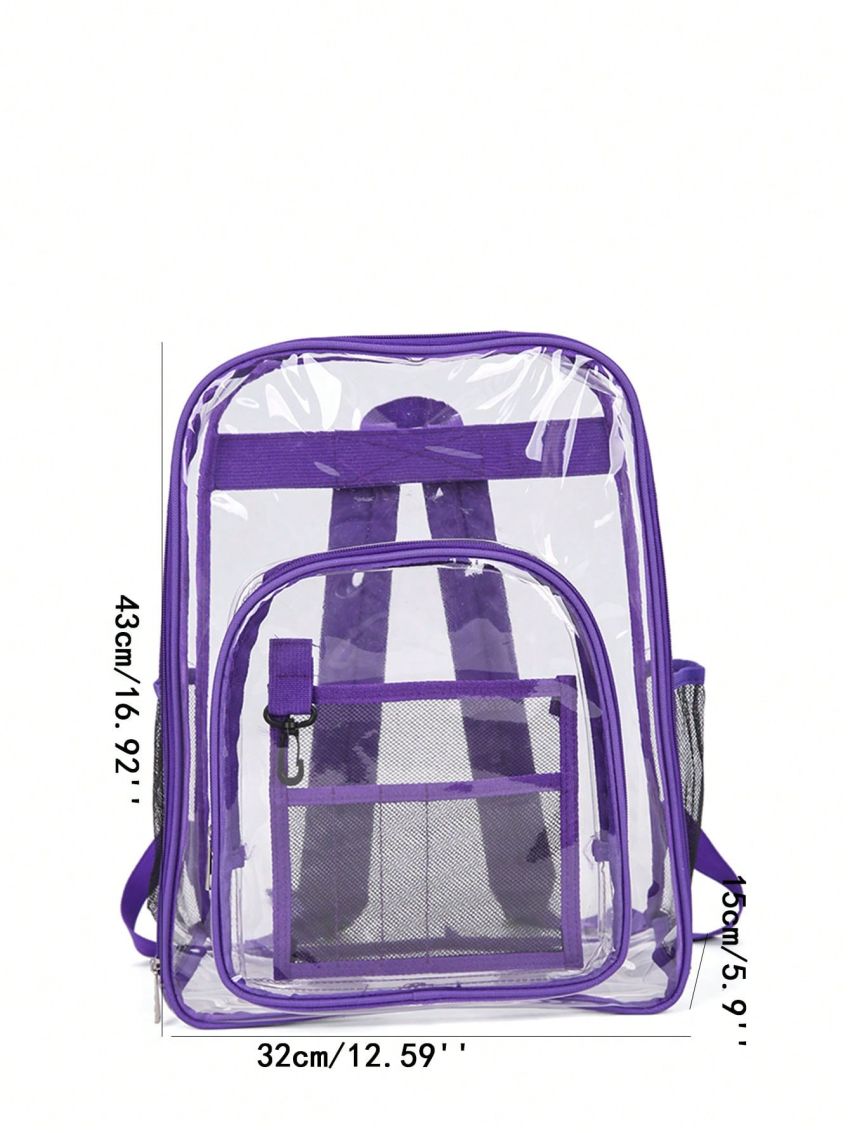 Fashionable Backpack Transparent Clear Large School Bag For School Work Stadium Security Travel Sporting Clear Bag