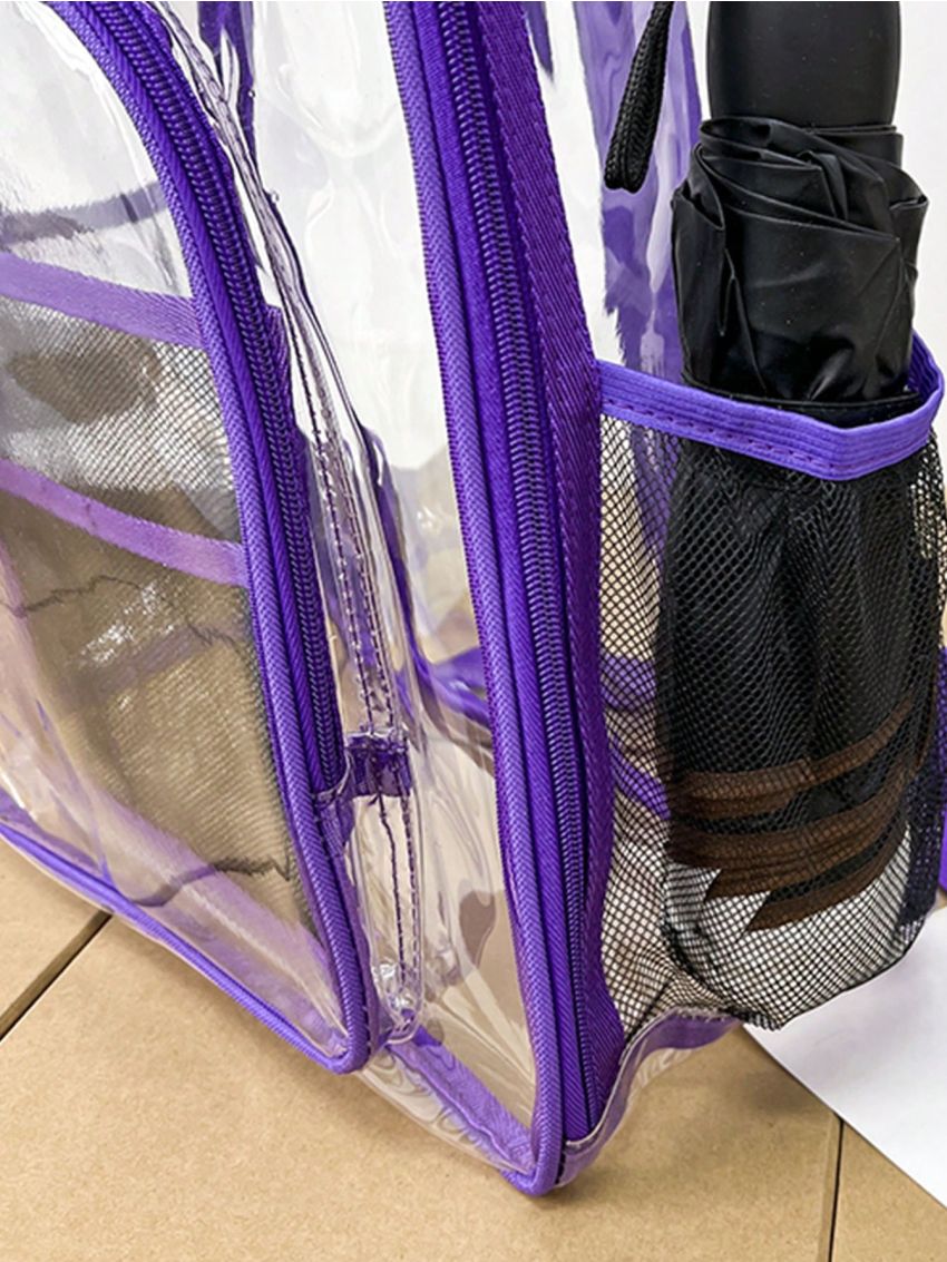 Fashionable Backpack Transparent Clear Large School Bag For School Work Stadium Security Travel Sporting Clear Bag