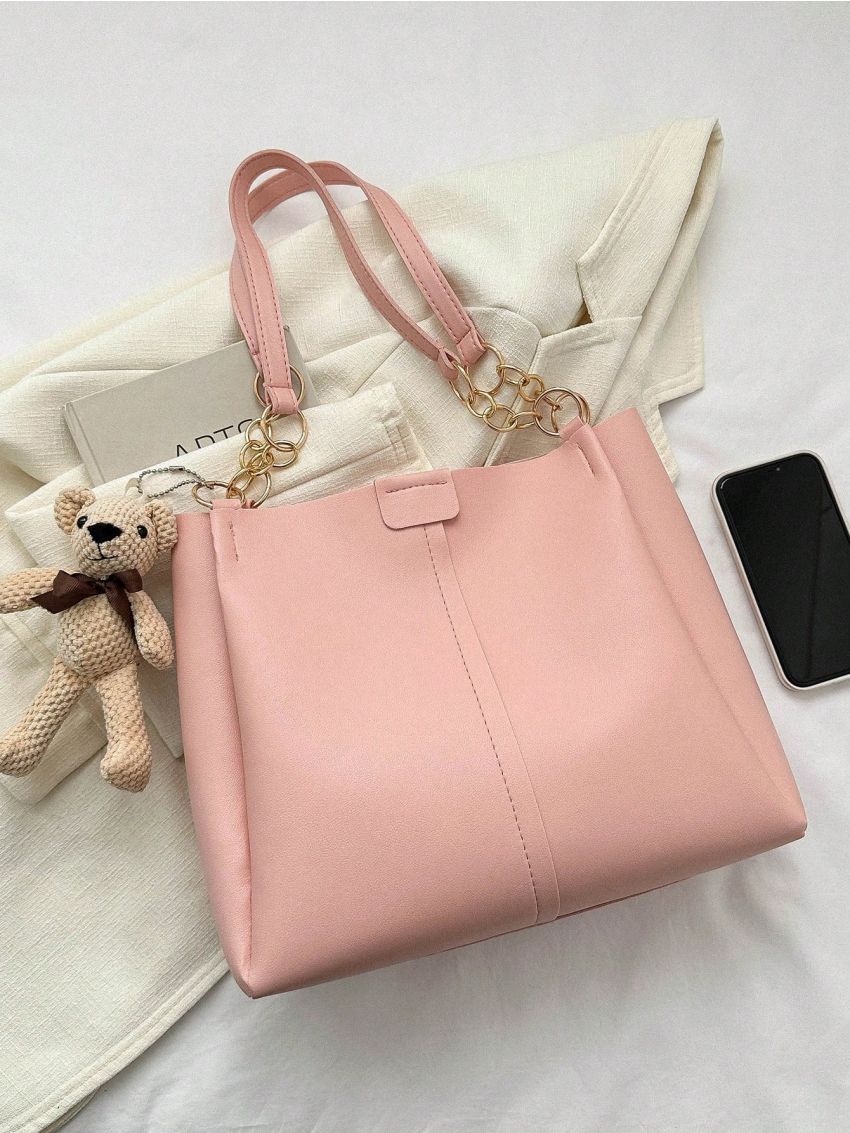 Pink Shoulder Bag PU Without Bag Charm