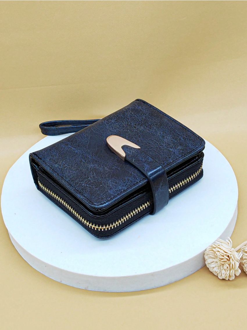 Solid Color Small Wallet Zipper Around