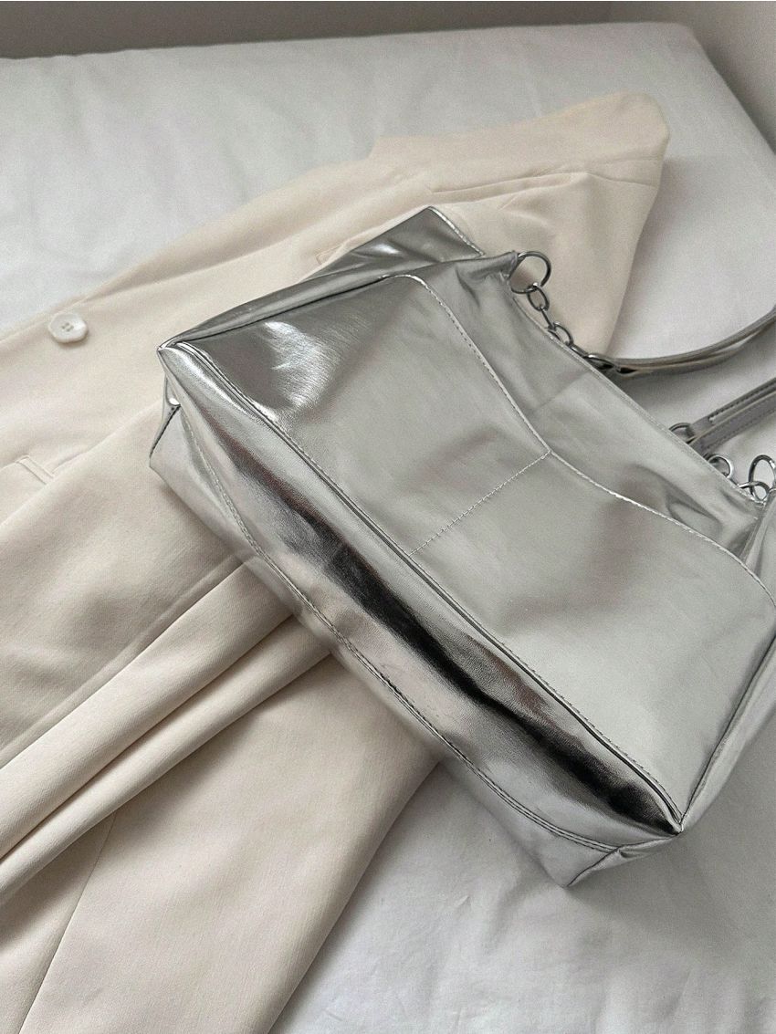 Medium Shoulder Tote Bag Metallic Funky