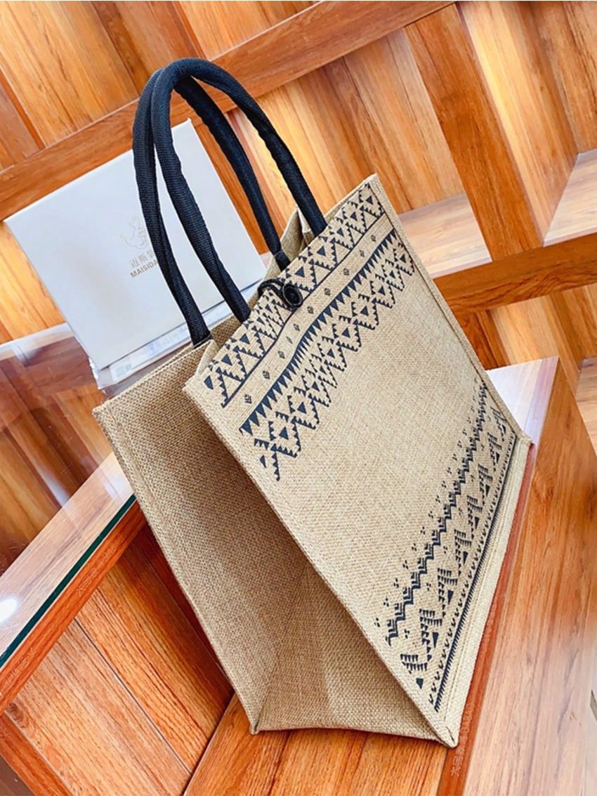 Small Shopper Bag Geometric Pattern For Vacation