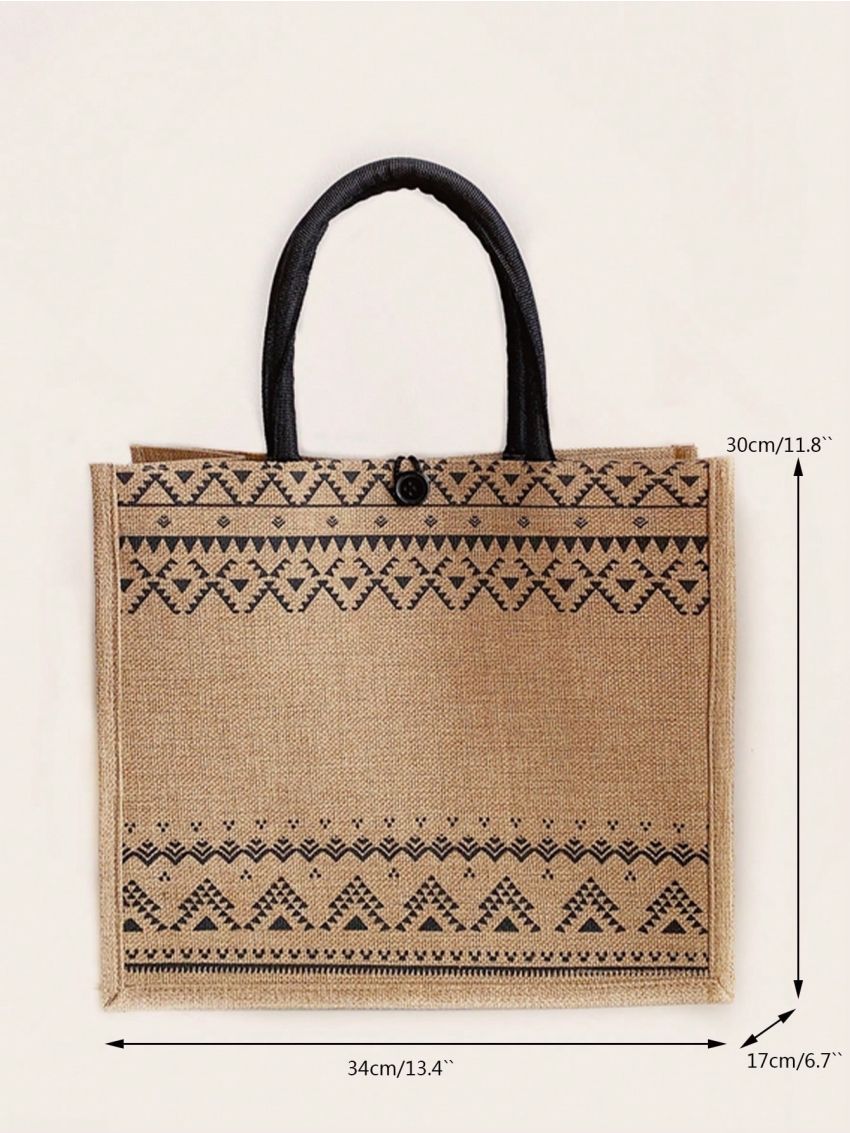 Small Shopper Bag Geometric Pattern For Vacation