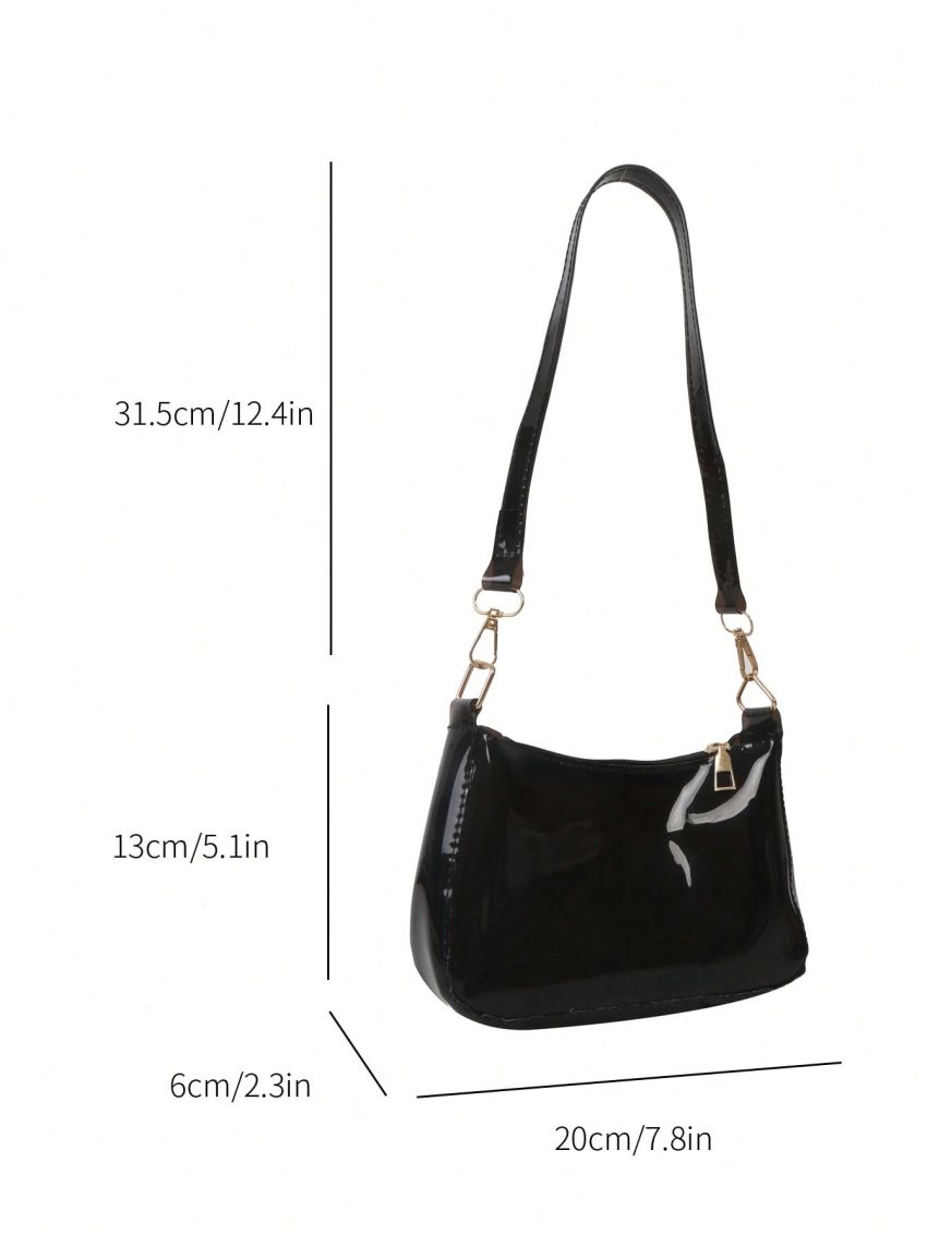 Mini Hobo Bag Black Minimalist For Daily, Clear Bag