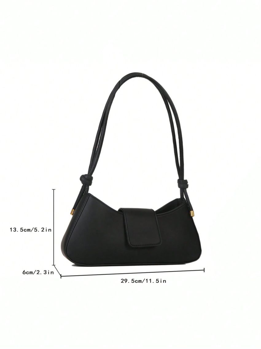 Minimalist Snap Button Baguette Bag