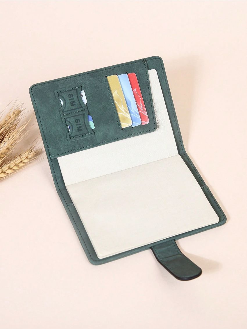 Letter Graphic Passport Case Fashion Textured