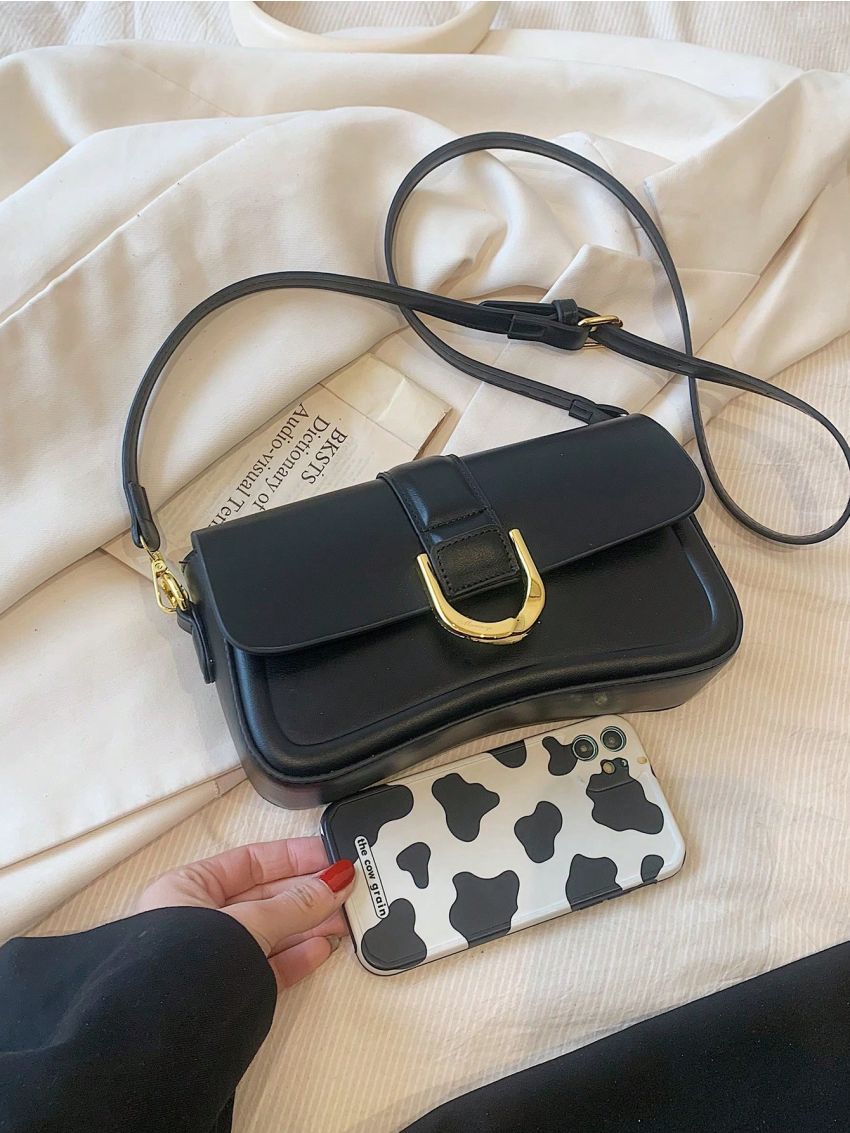 Metal Detail Flap Square Bag Fashion