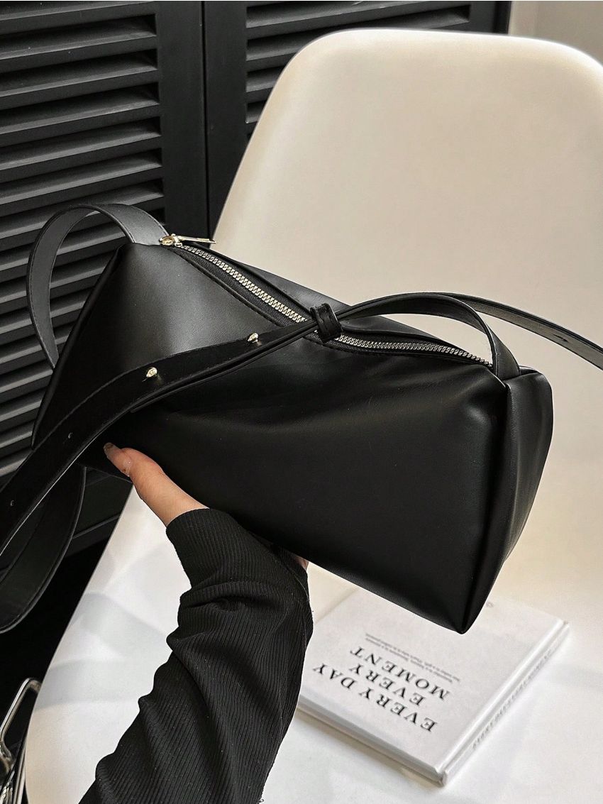 Medium Hobo Bag Solid Color Minimalist Style