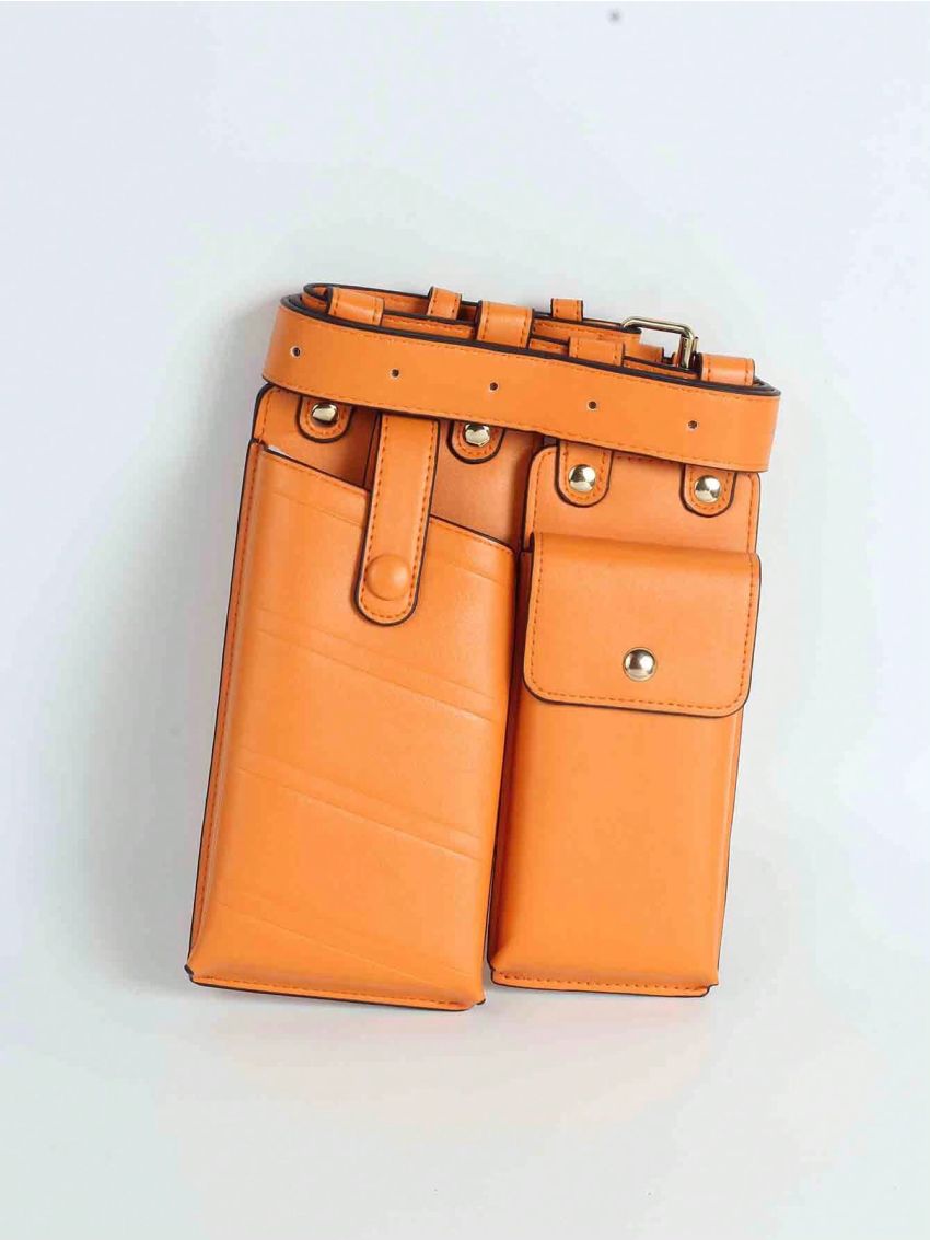 Minimalist Belt Bag Mini Orange Adjustable Strap