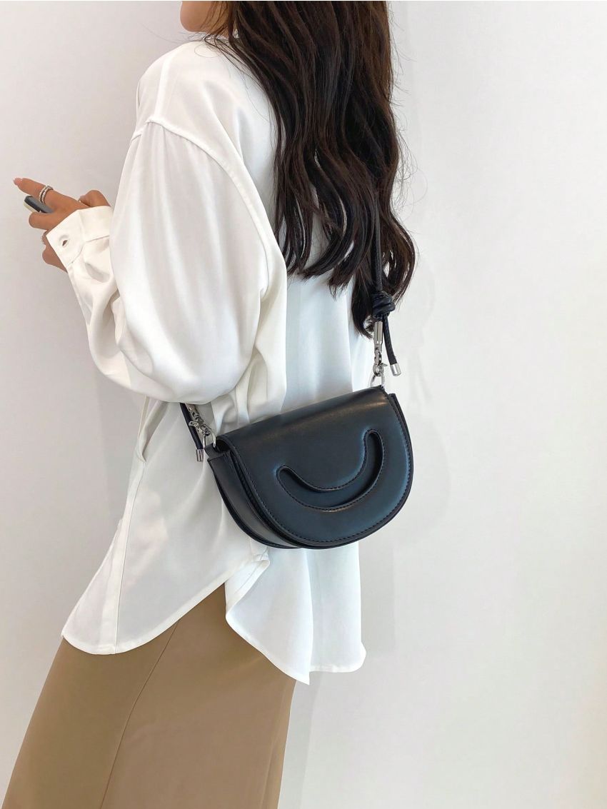 Mini Flap Saddle Bag Cut Out Detail Minimalist