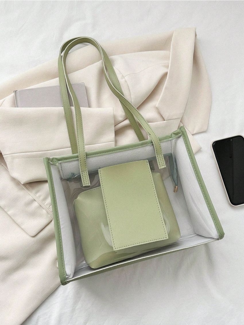 Clear Square Bag Medium With Inner Pouch