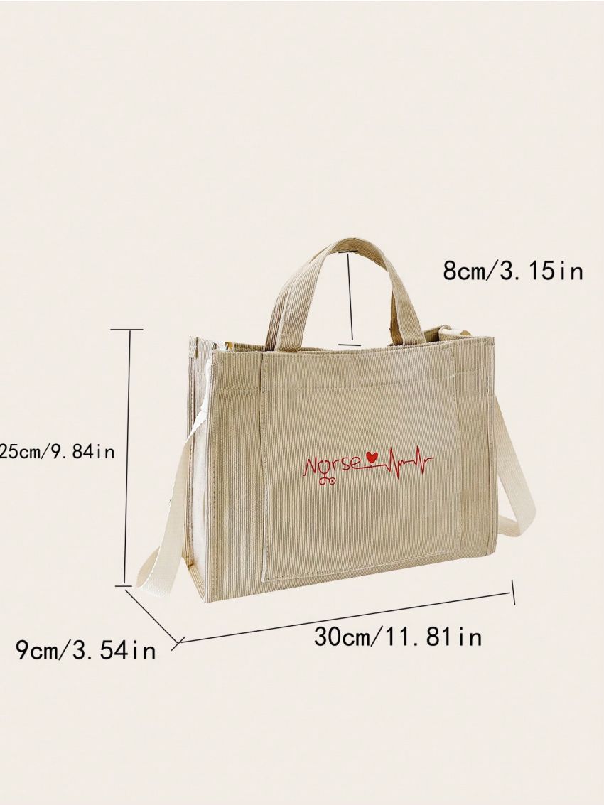 Small Shopper Bag Letter & Heart Graphic