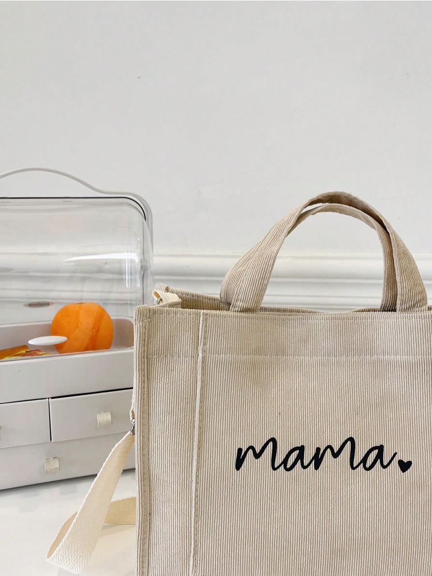 Small Shopper Bag Letter & Heart Graphic