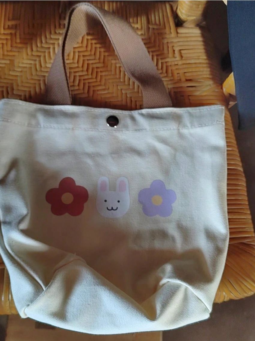 Mini Bucket Bag Cartoon & Floral Graphic