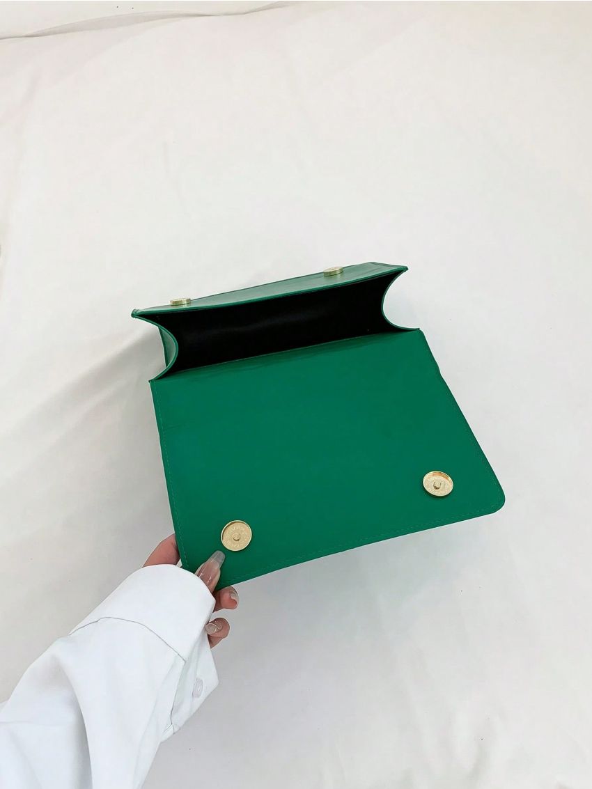 Small Flap Square Bag Embossed Detail Minimalist