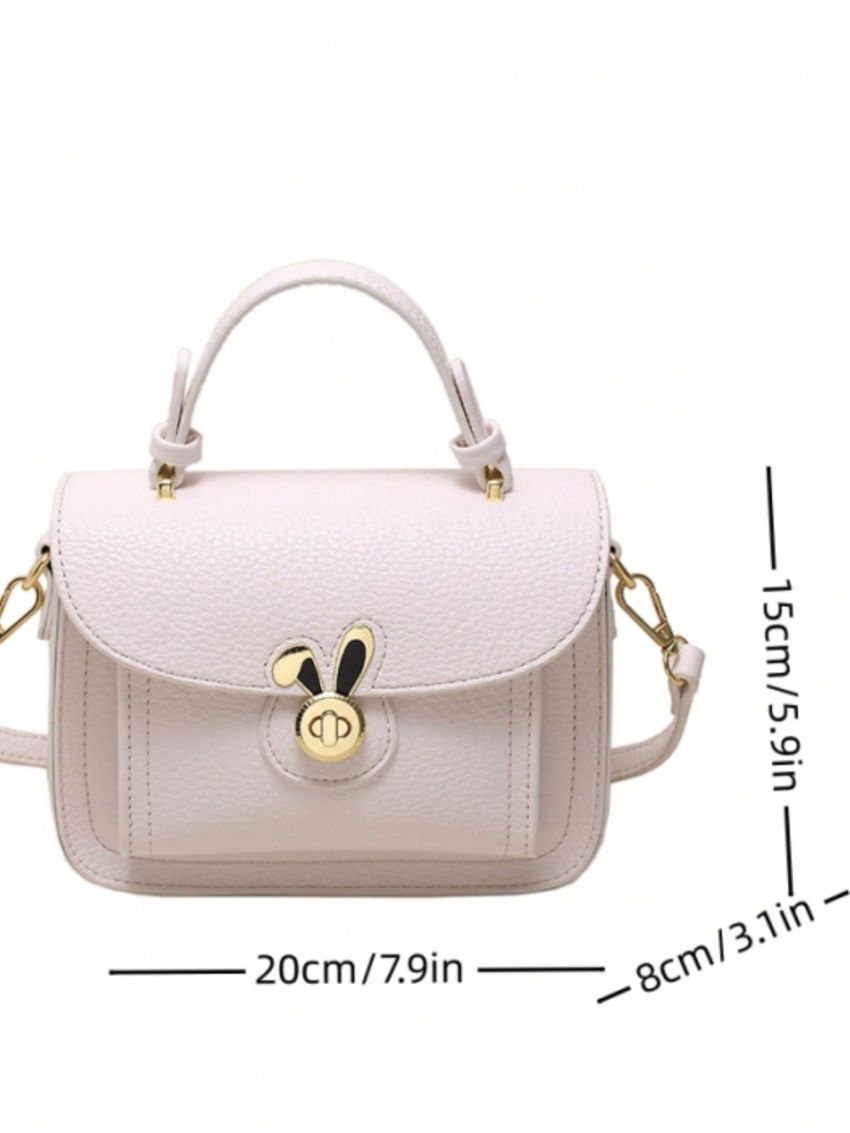 Small Flap Square Bag Embossed Turn Lock