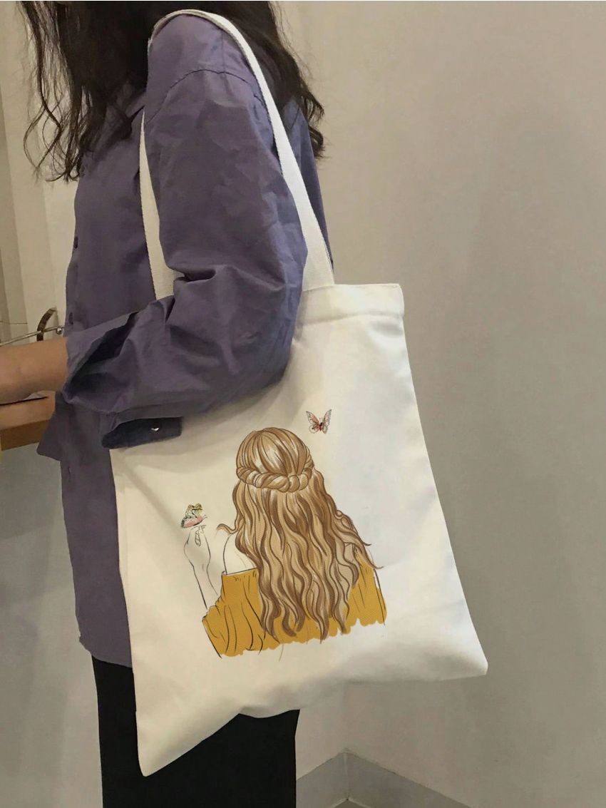 Small Shopper Bag Figure Graphic Preppy