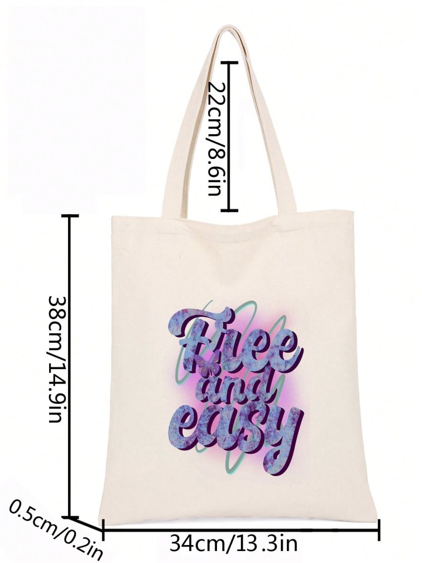 Small Shopper Bag Letter Graphic Preppy