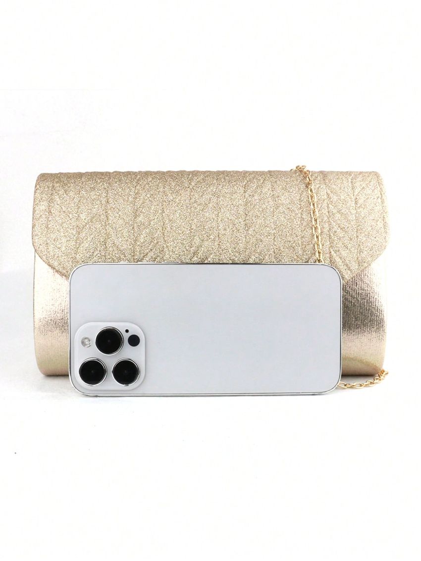 Glitter Flap Chain Envelope Bag
