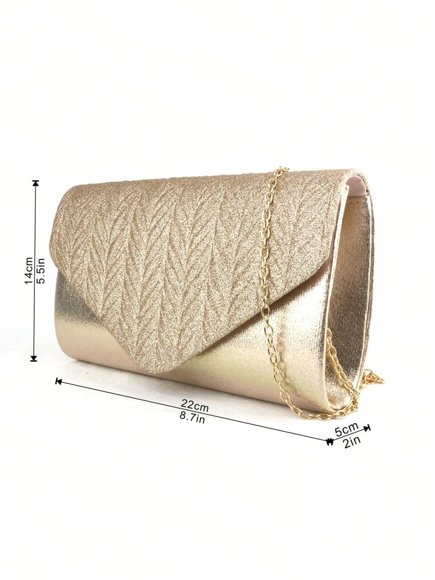 Glitter Flap Chain Envelope Bag