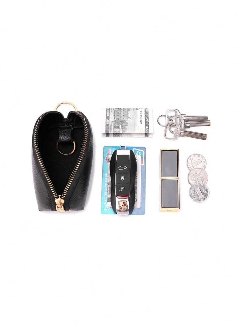 Minimalist Key Case Zipper Black Car Holder Case