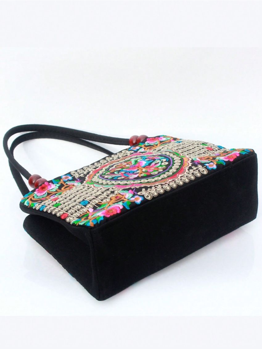 Women's 2023 New Embroidered Bag Canvas Bag Women's Handbag