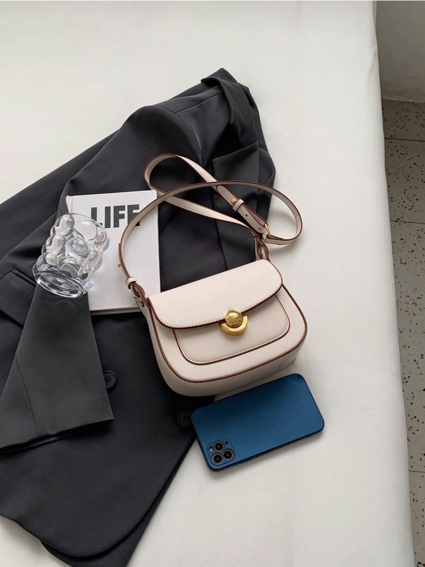 Mini Saddle Bag Contrast Binding Flap