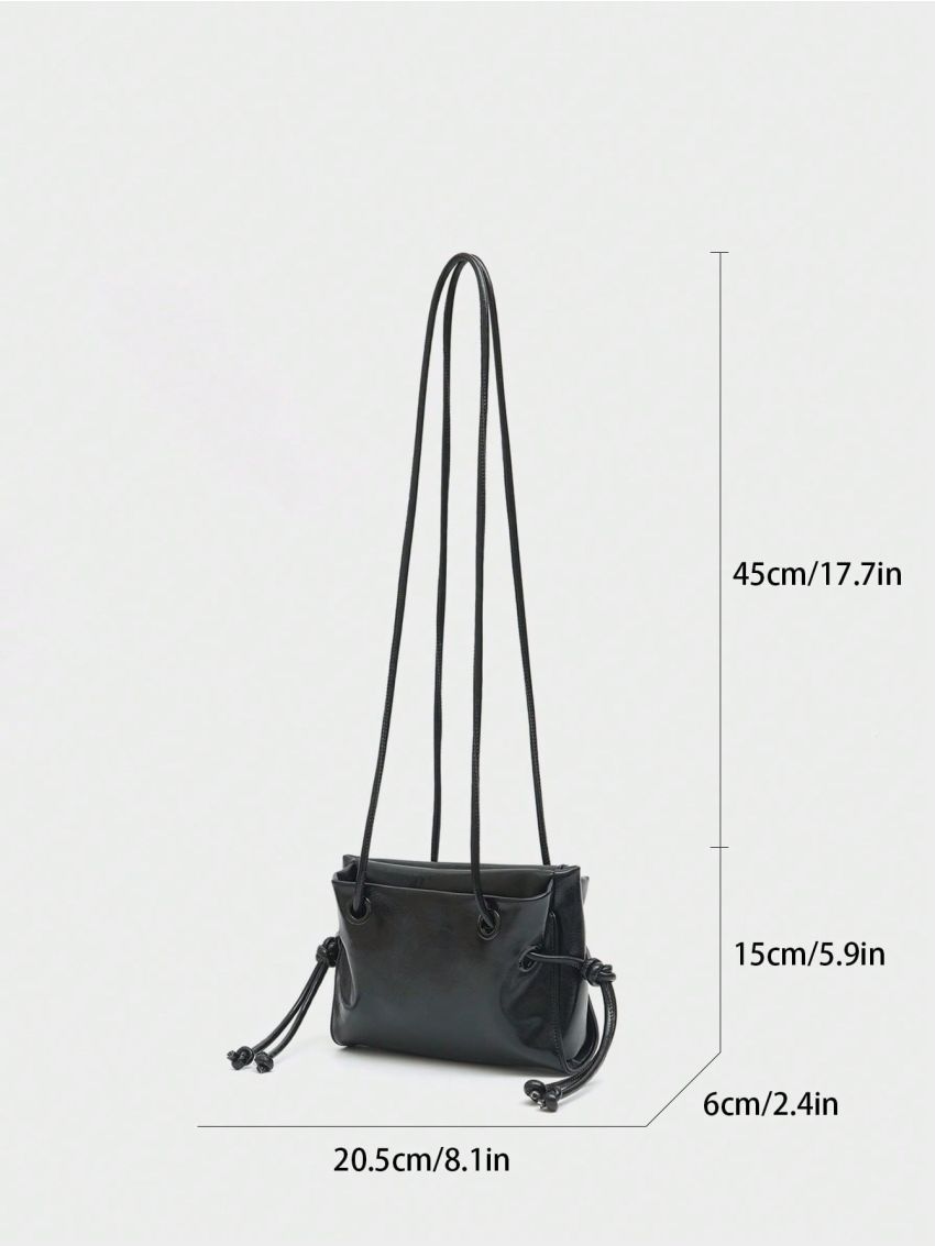 Small Square Bag Knot Design Minimalist Black