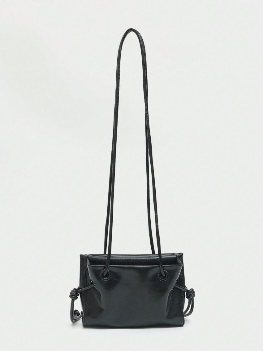 Small Square Bag Knot Design Minimalist Black