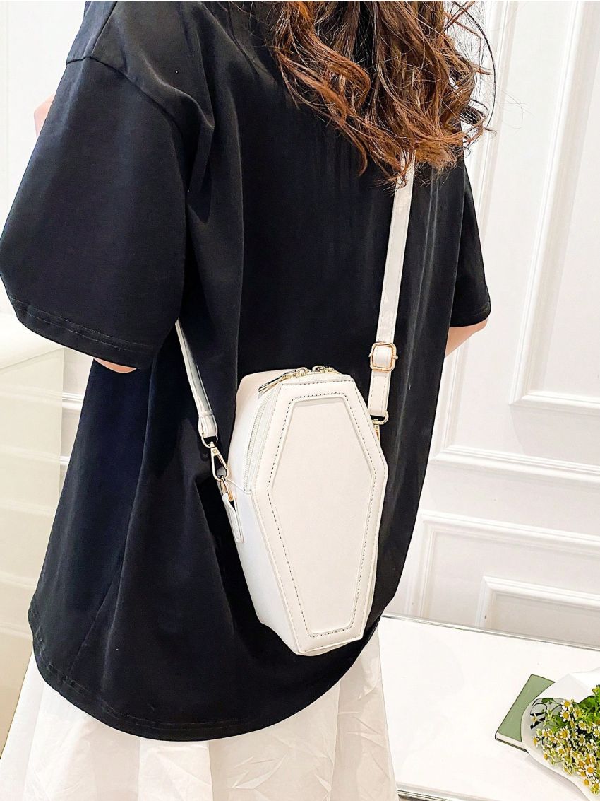 Retro Gothic Shoulder Bag Crossbody Bag Coffin Purse For Women Girls Theme Party