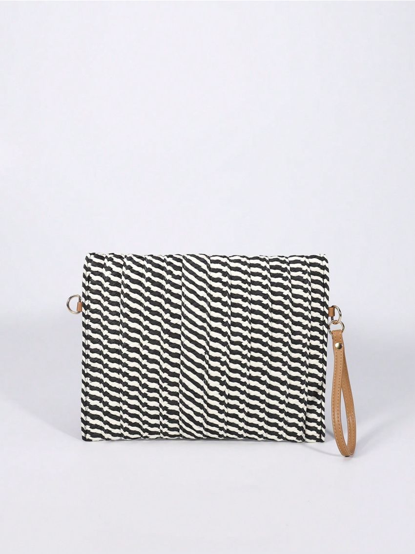 Medium Straw Bag Paper Colorblock
