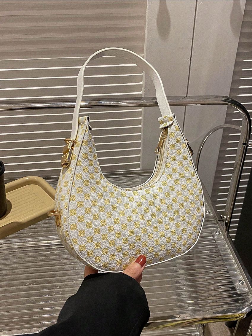 Mini Hobo Bag Geometric Pattern Fashion Style