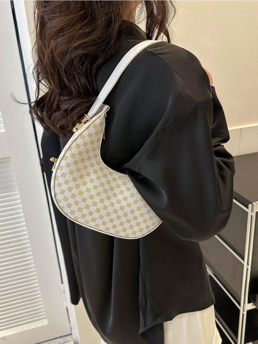 Mini Hobo Bag Geometric Pattern Fashion Style