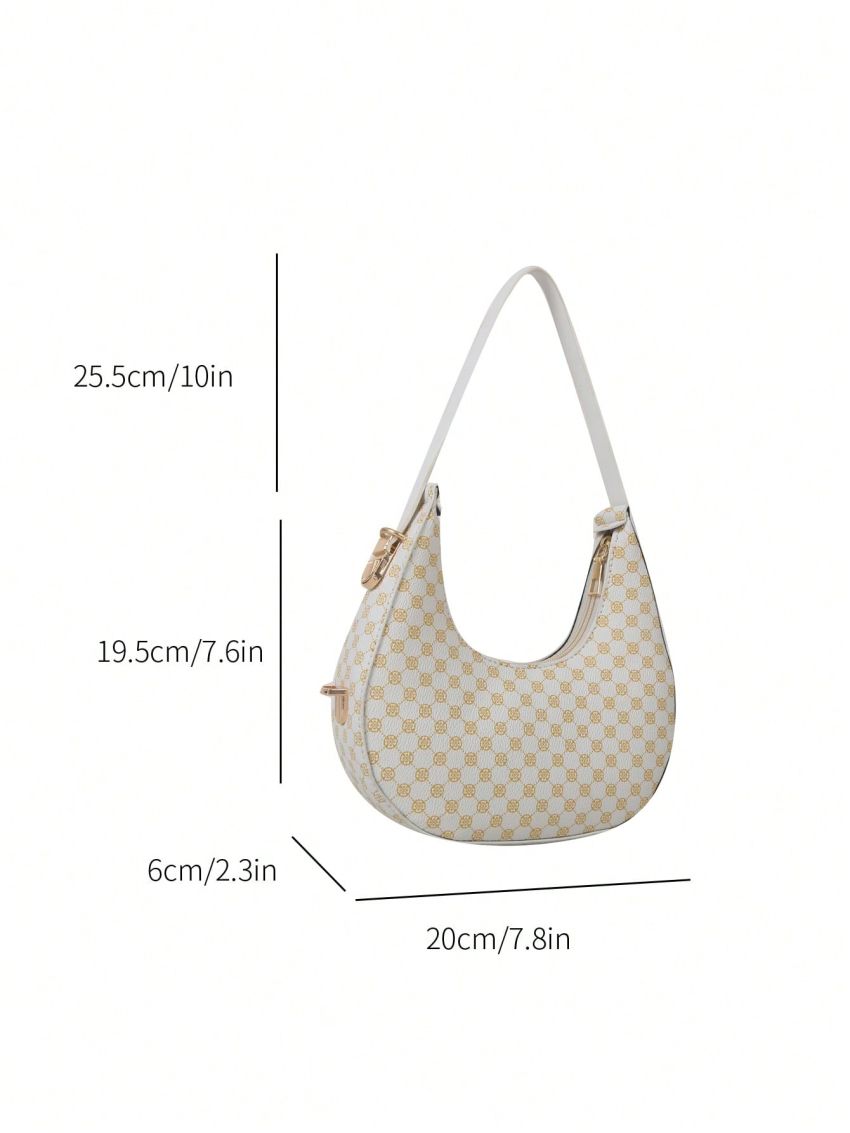 Mini Hobo Bag Geometric Pattern Fashion Style