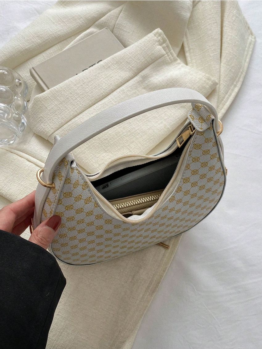 Mini Hobo Bag Geometric Pattern Fashion Style