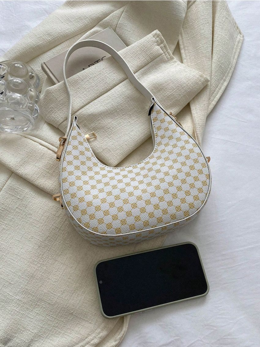 Mini Hobo Bag Geometric Pattern Fashion Style