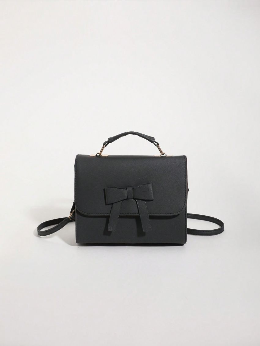 Small Square Bag Bow Decor Top Handle