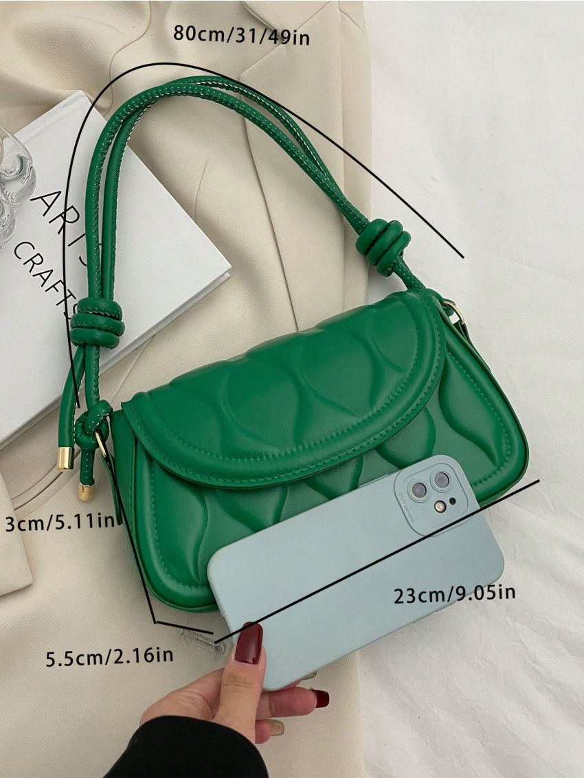 Small Shoulder Bag Geometric Embossed Flap