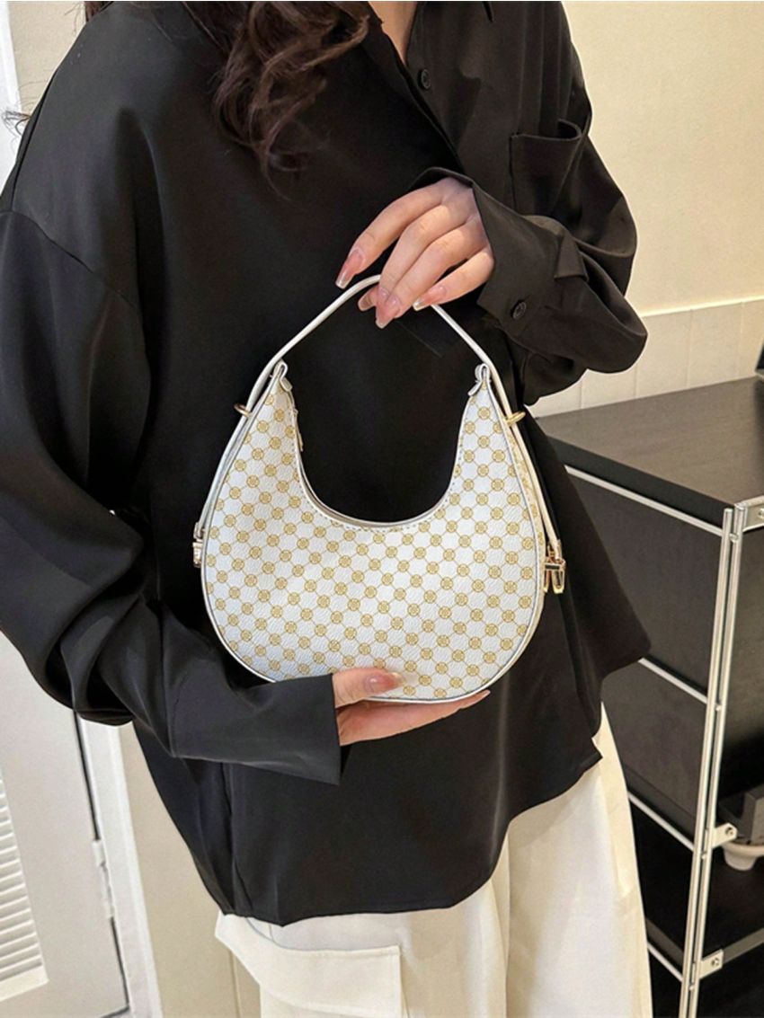 Mini Hobo Bag Geometric Pattern Fashion Style