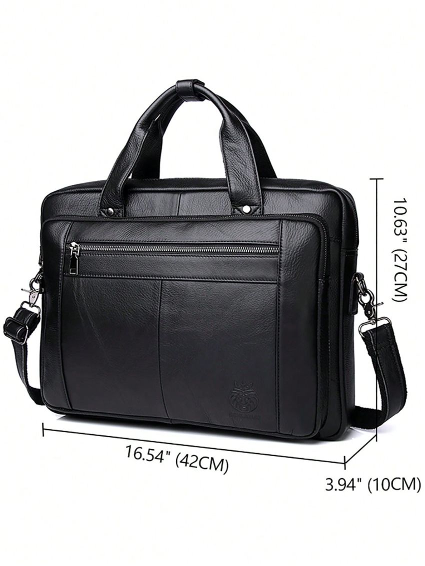 Oversized Men Briefcase Double Handle Genuine Leather Design Computer Bags For Business