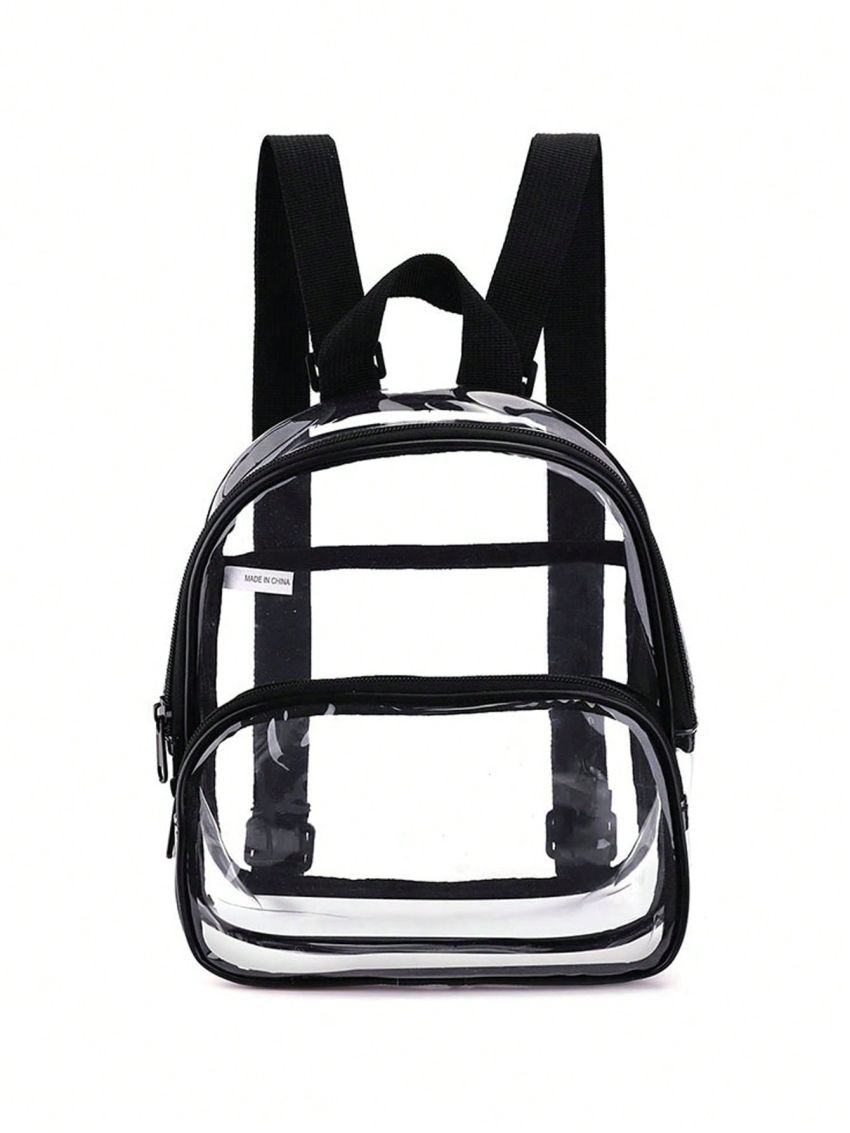 Transparent PVC Large Capacity Waterproof Outdoor Women Backpacks Men Fashion Knapsack Students School Bags Female Casual Travel Rucksack, Clear Bag