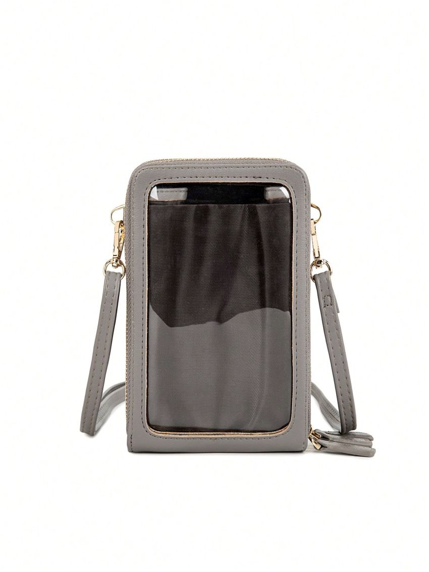 Crossbody Cell Phone Purse For Women Transparent Three-layer Crossbody Bag