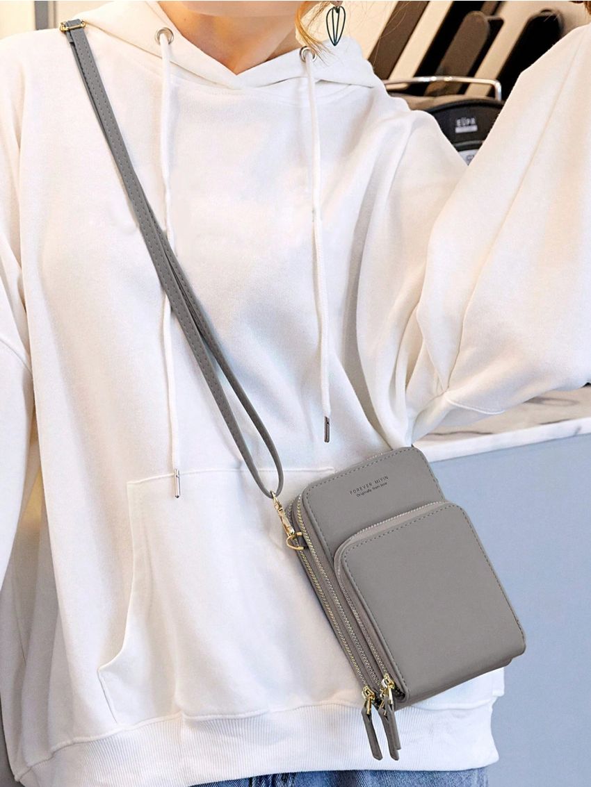 Crossbody Cell Phone Purse For Women Transparent Three-layer Crossbody Bag