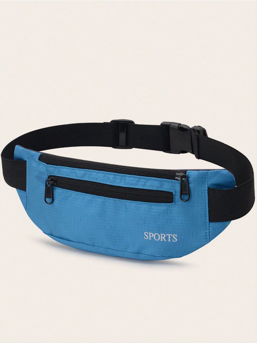Medium Fanny Pack Letter Embroidery Waterproof Multi-Pocket Sports Bag Aesthetic