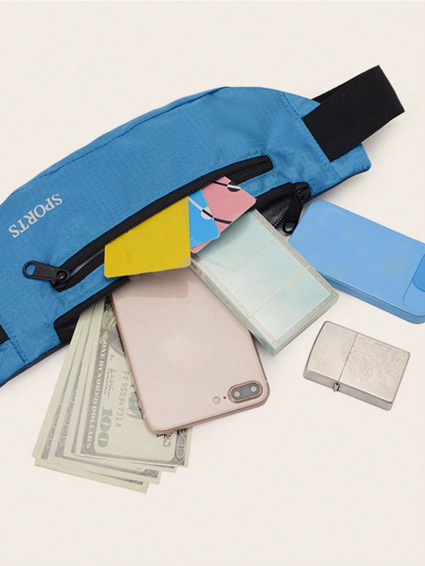 Medium Fanny Pack Letter Embroidery Waterproof Multi-Pocket Sports Bag Aesthetic