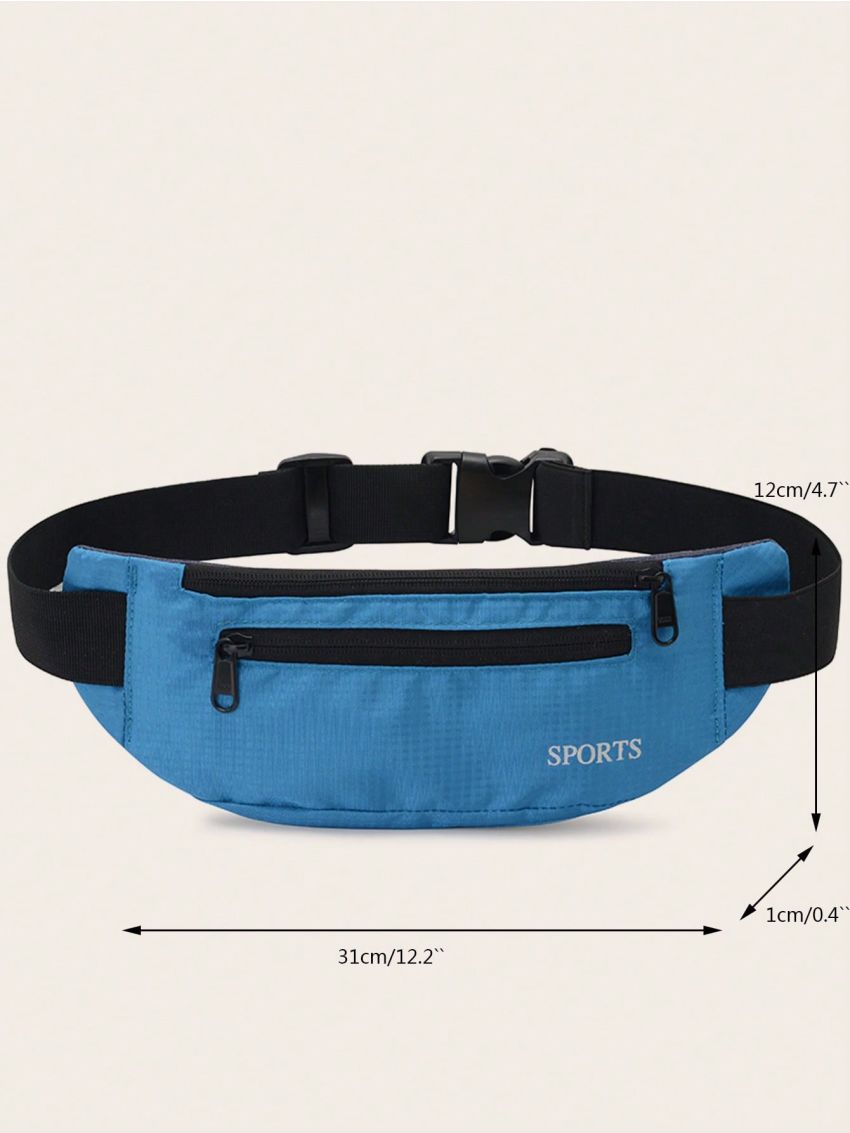 Medium Fanny Pack Letter Embroidery Waterproof Multi-Pocket Sports Bag Aesthetic