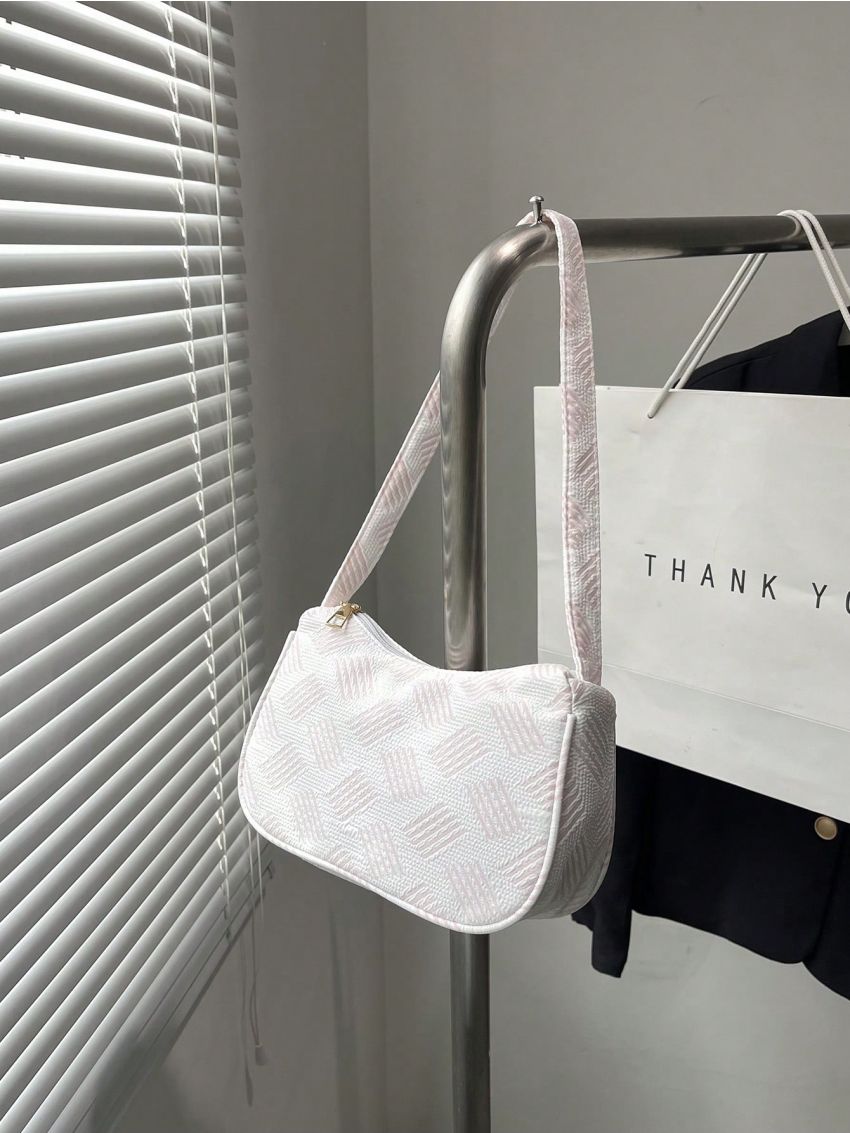 Polyester Hobo Bag Zipper Geometric Pattern